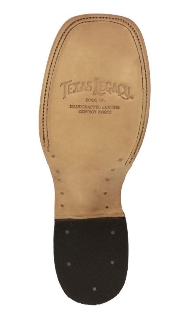 Cognac Leather Square Toe Western Cowboy Boots R5528