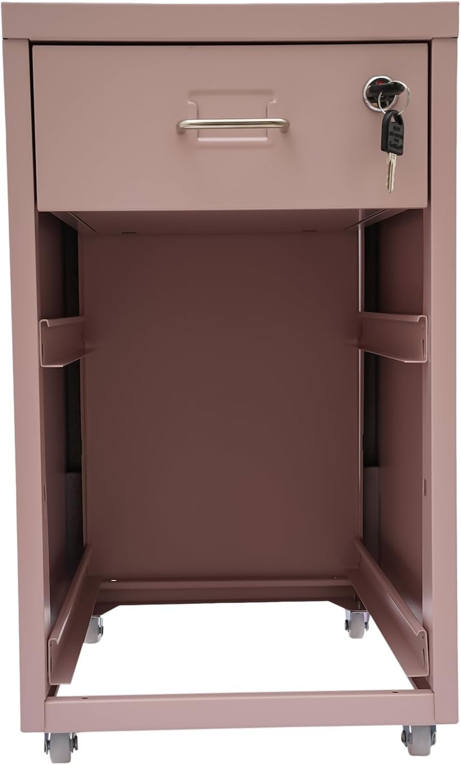 Pink 3 Drawer Metal File Cabinet with Lock U2830