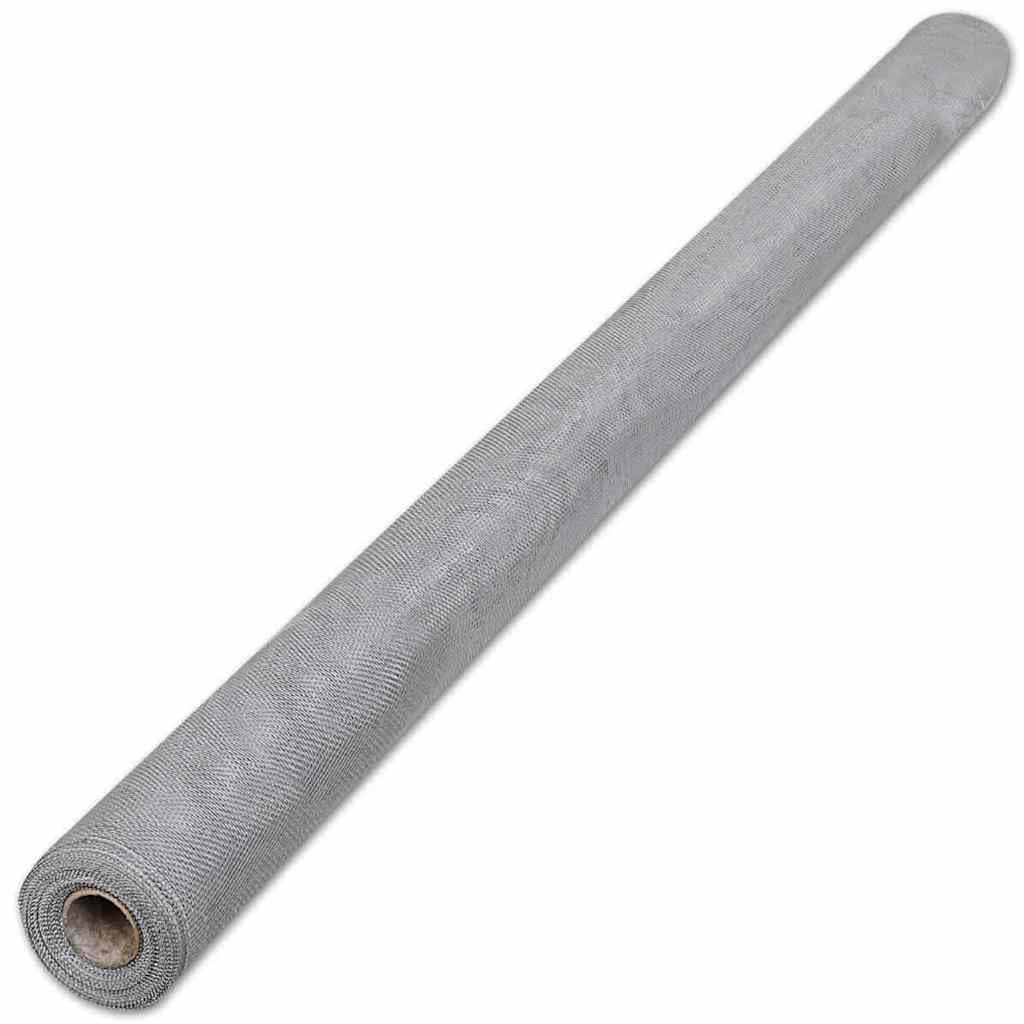 Aluminum Mesh Screen 39.4x196.9 Inch Silver V469948