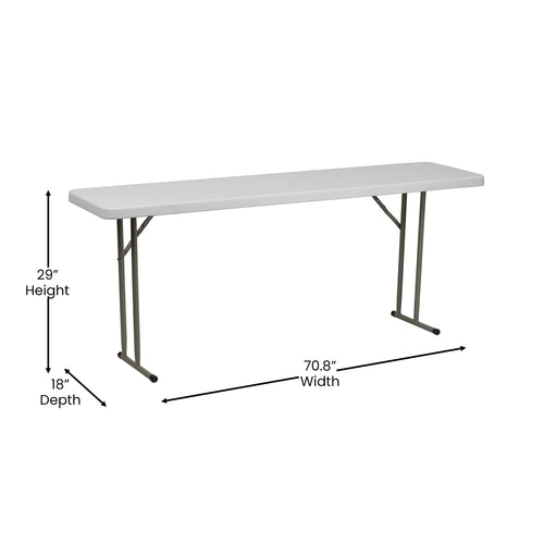 10 Pack 6-Foot Granite White Plastic Folding Table L5783