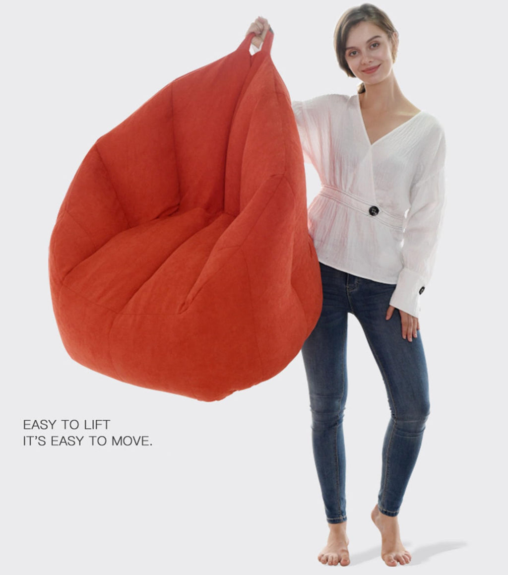 Yellow Cotton Linen Bean Bag Chair Cover 76x68x60cm W657224
