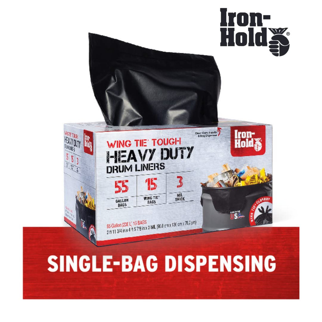 42 Gallon 20 Bags Black Heavy Duty Trash Bags G573