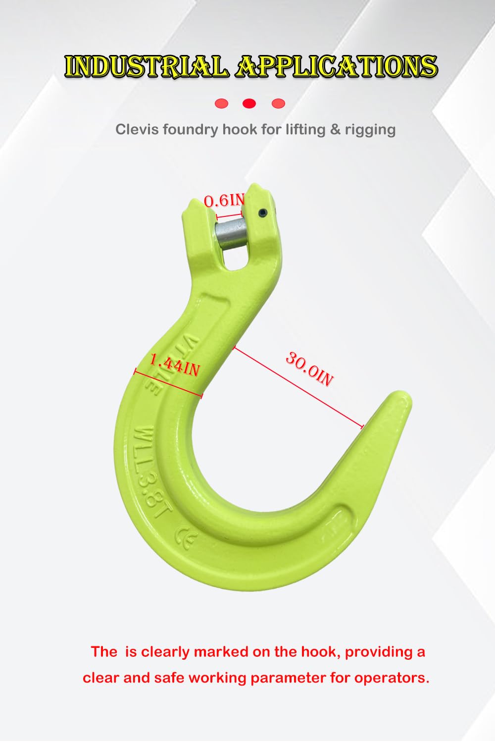 3/8" G80 Clevis Foundry Hook 4 Pack Q171