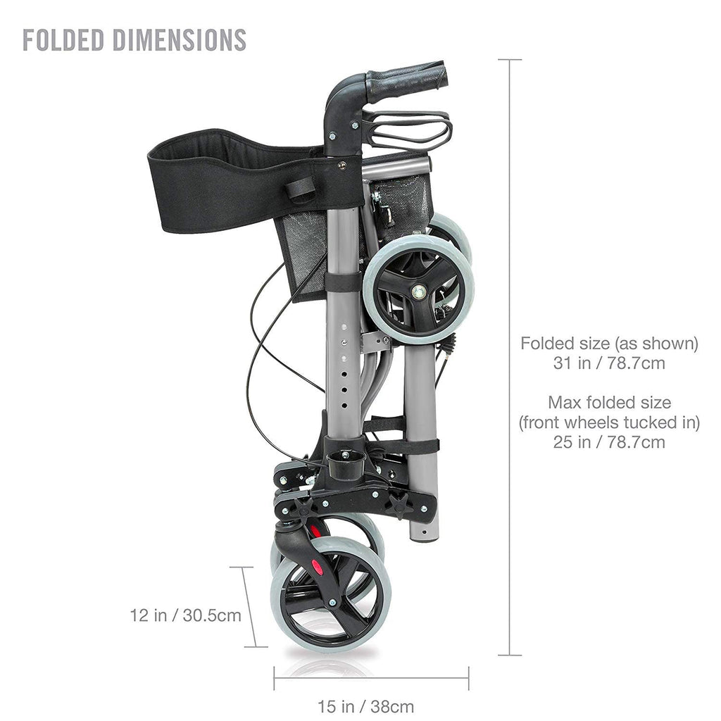 Adjustable Rollator with Seat and Backrest A456
