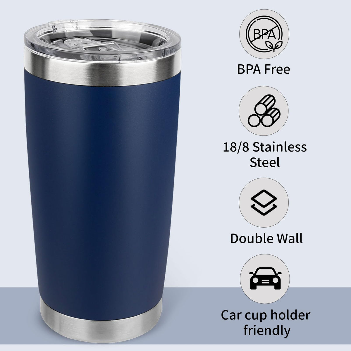 20oz Stainless Steel Tumbler with Lid W8581