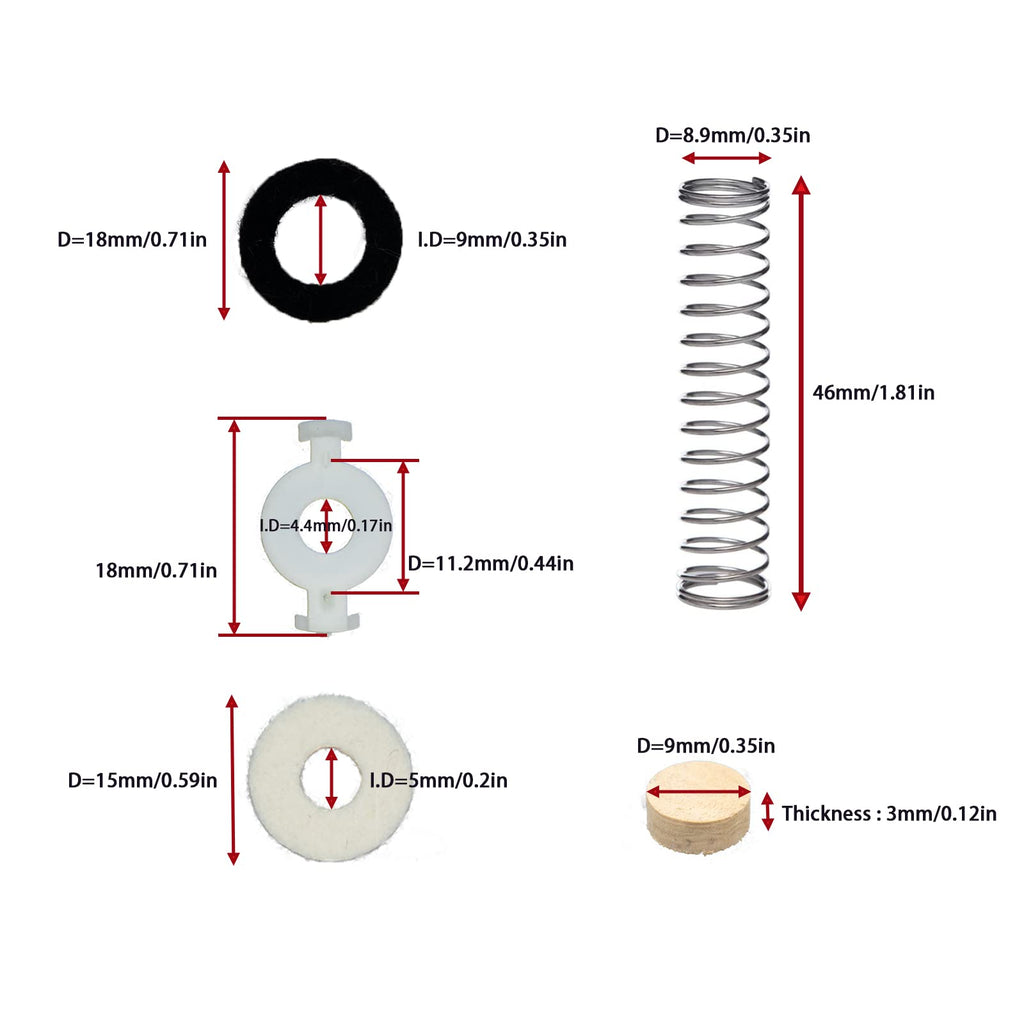 Trumpet Repair Kit with Valve Springs Felt Washers Water Key Corks C754