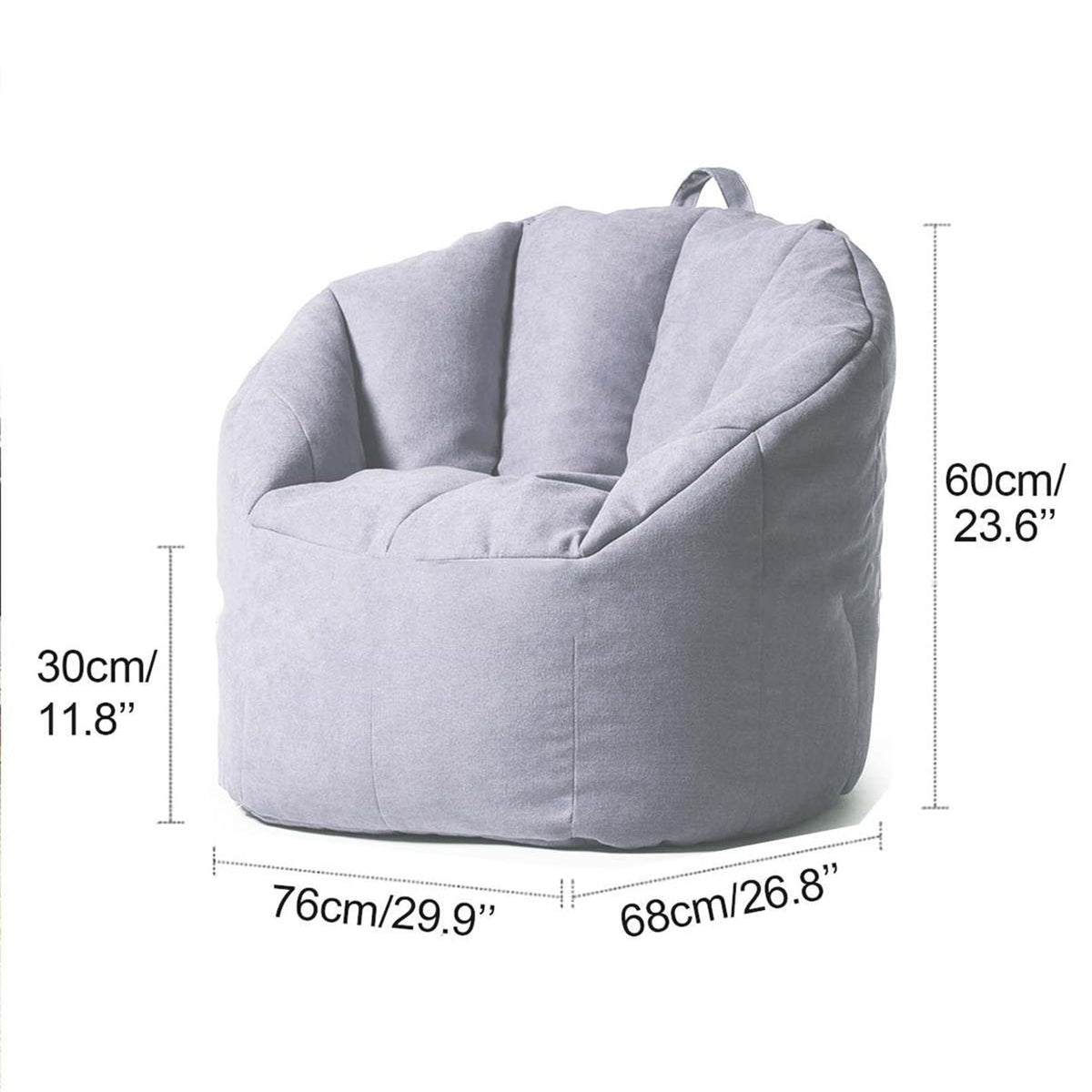 Yellow Cotton Linen Bean Bag Chair Cover 76x68x60cm W657224