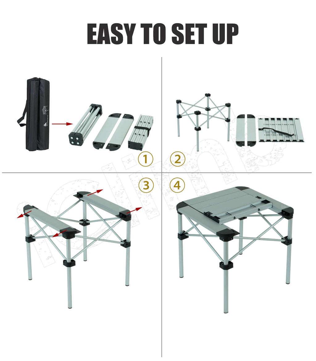 Lightweight Aluminum Folding Square Table C7846