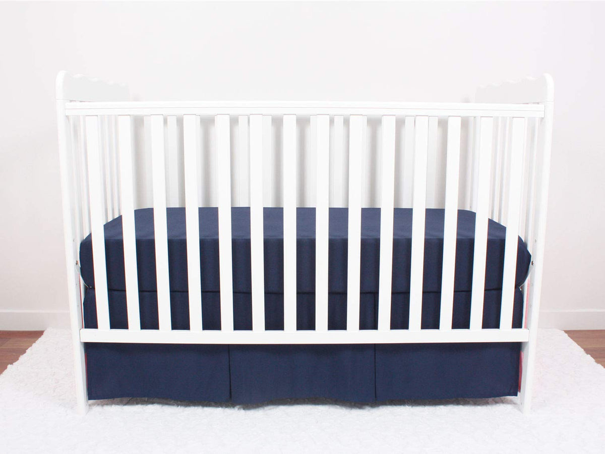 3-Pack Fitted Crib Sheets Set, 9" Deep Microfiber, Navy Blue Charcoal Gray K855