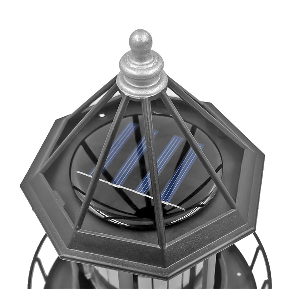 Black Solar LED Lighthouse Garden Decoration K333727