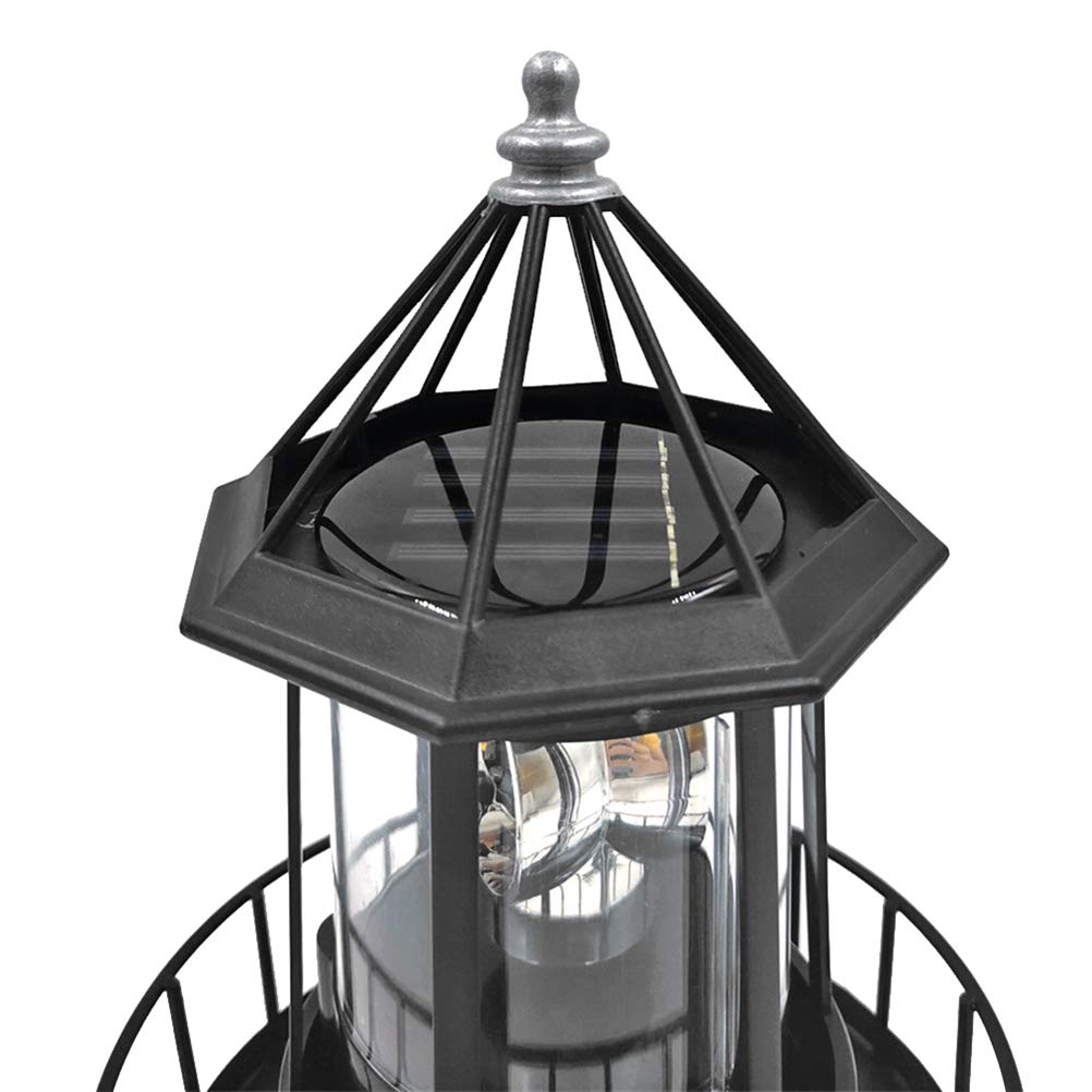 Black Solar LED Lighthouse Garden Decoration K333727