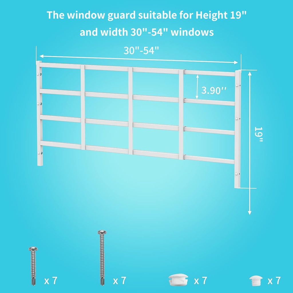 Adjustable White Window Safety Guard X78931