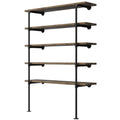 14" Deep 2Pcs Industrial Retro Wall Mount Iron Pipe Shelf J665
