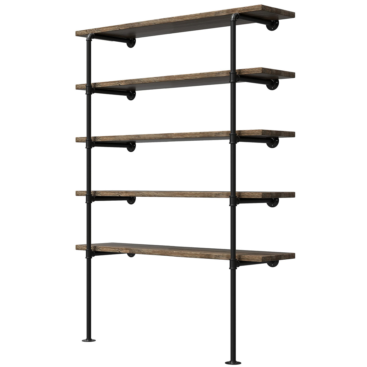 14" Deep 2Pcs Industrial Retro Wall Mount Iron Pipe Shelf J665