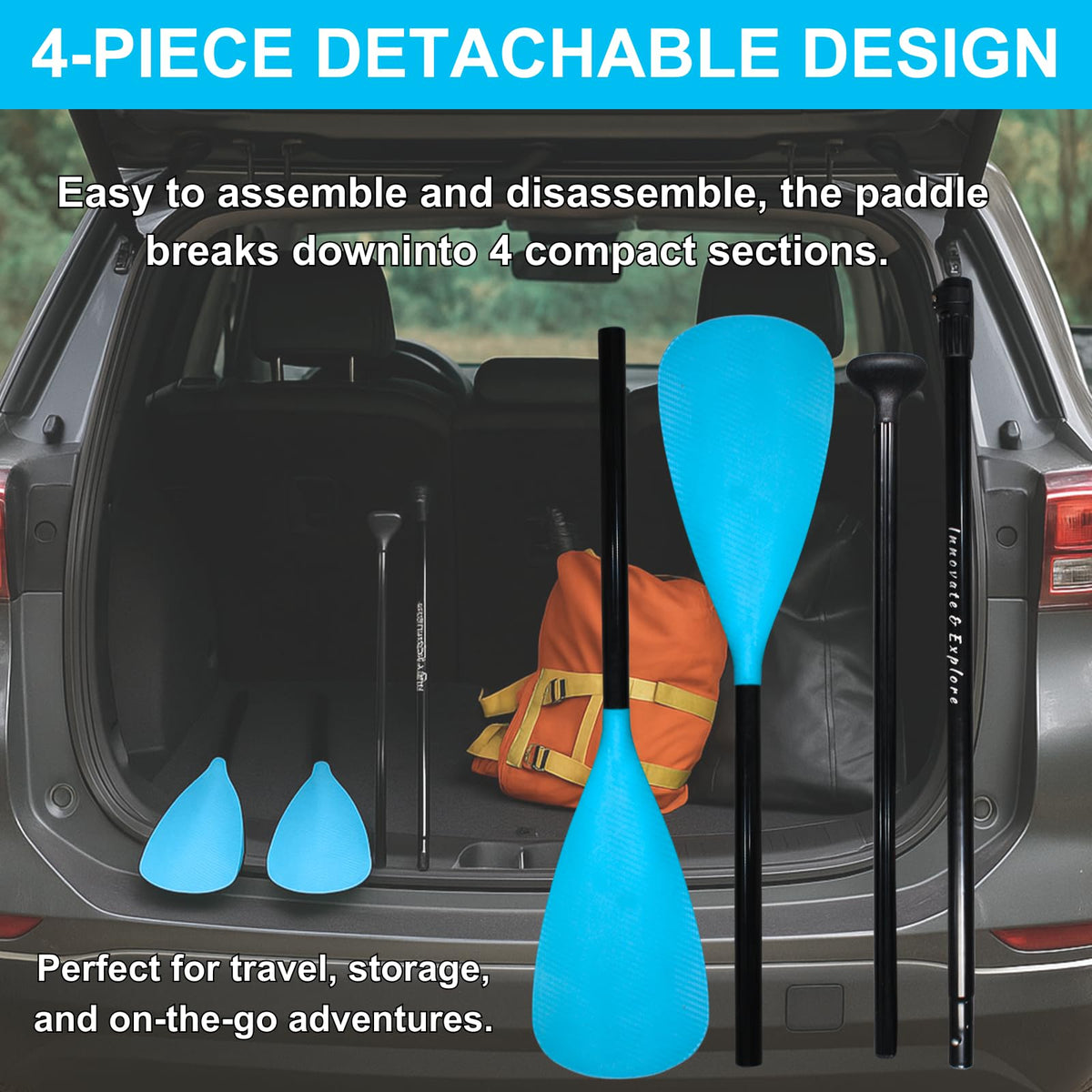 Adjustable 4-Piece Dual Blade Aluminum Paddle O4042