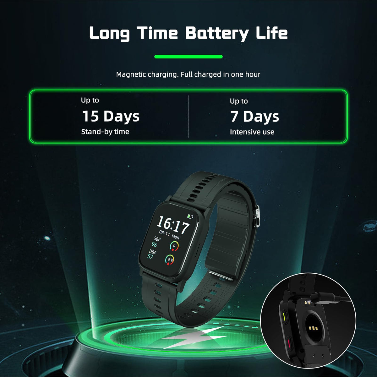 Blood Pressure Monitor Watch with Heart Rate, Blood Oxygen, Sleep Monitoring U3946
