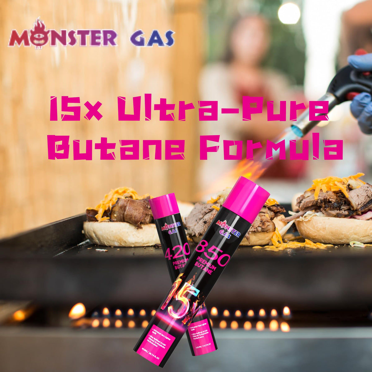 15x Ultra-Pure Butane Fuel Canisters 850ml, Pack of 12 W59015