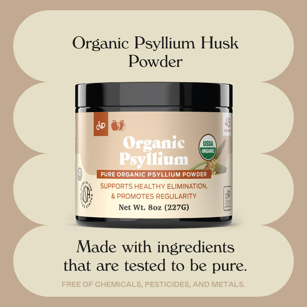 Organic Psyllium Husk Powder 10oz Unflavored Fiber Supplement S47353