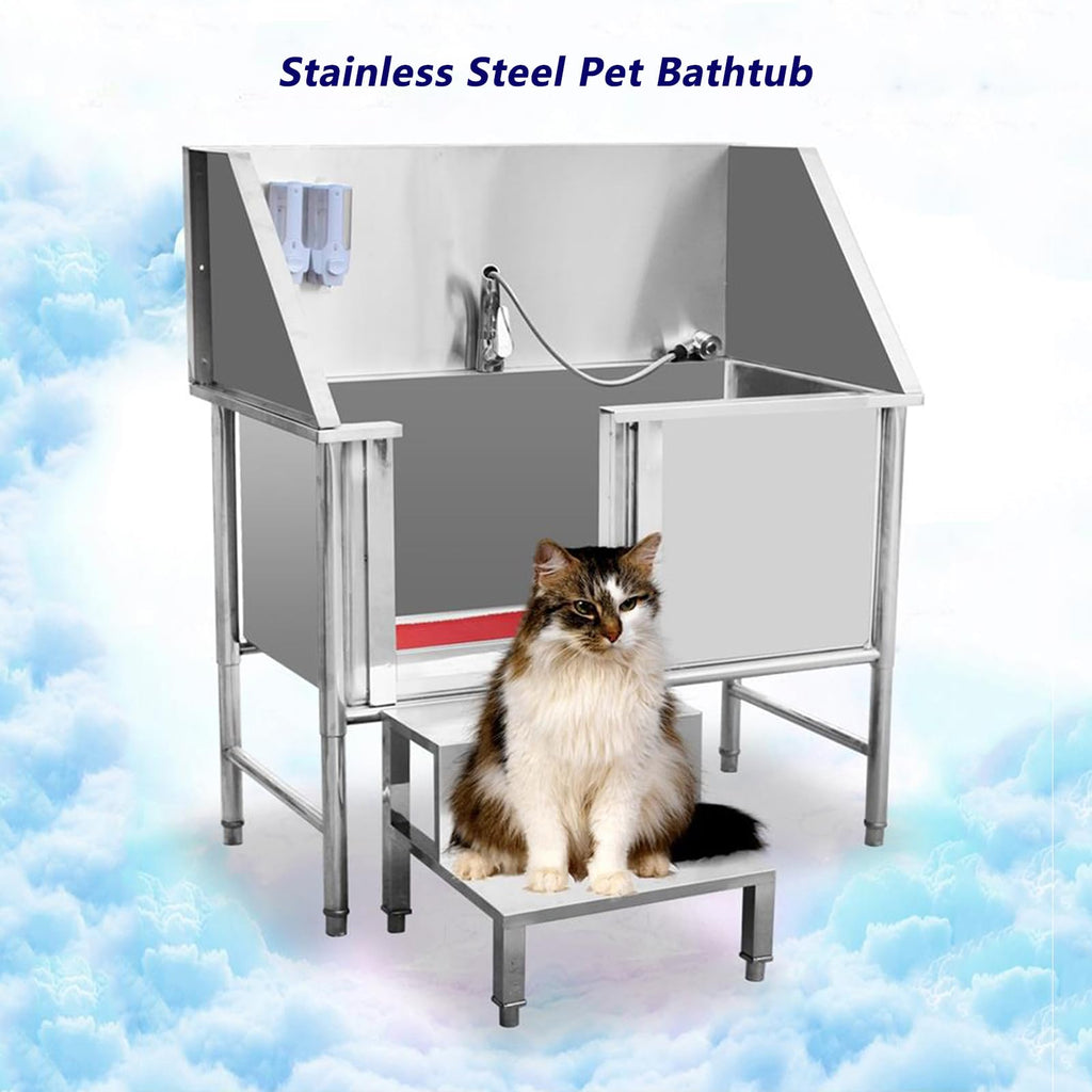Stainless Steel Dog Bathing Station with Stairs B8093