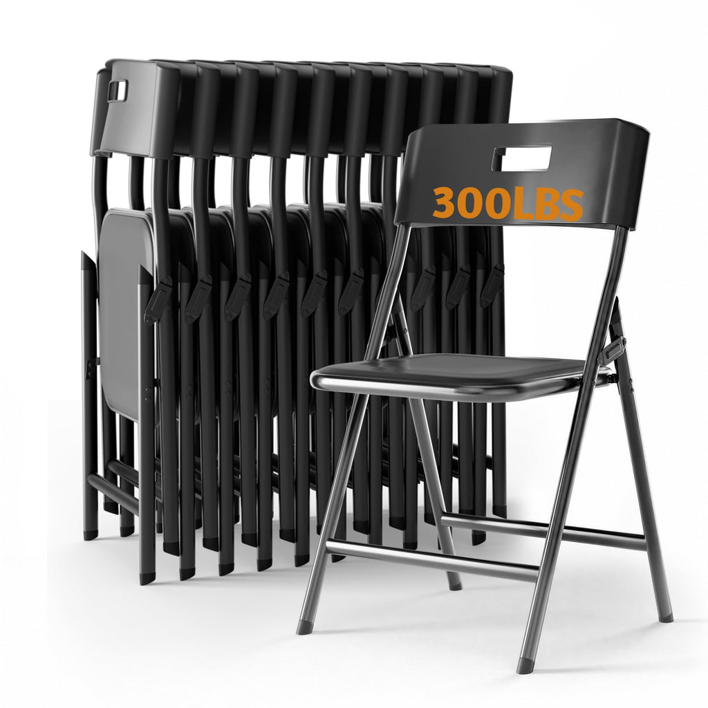 Black 10 Pack Steel Folding Chairs M996