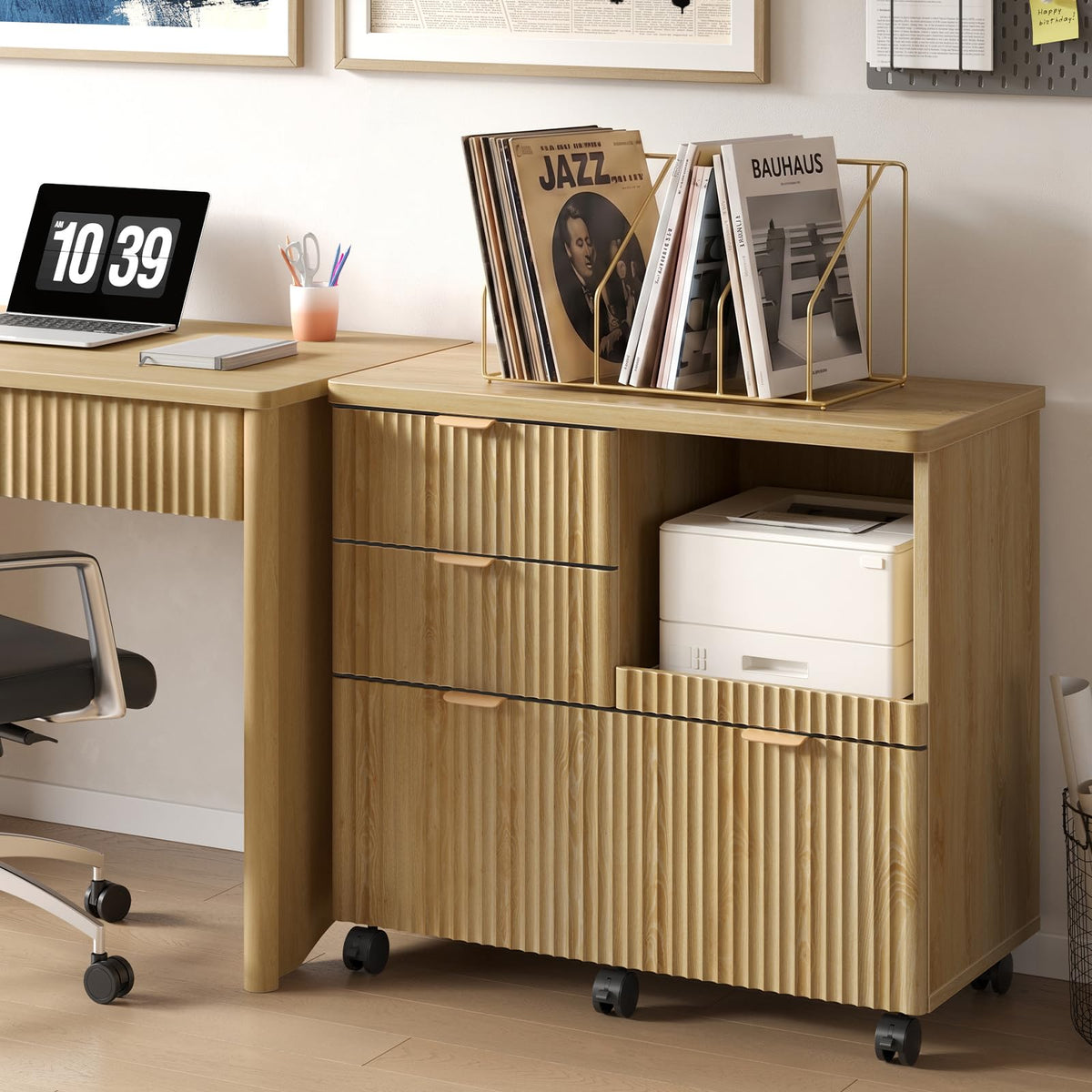 3 Drawer Wood File Cabinet K362109