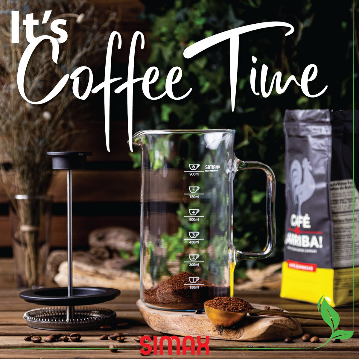 1 Liter Dishwasher Safe Borosilicate Glass French Press V415