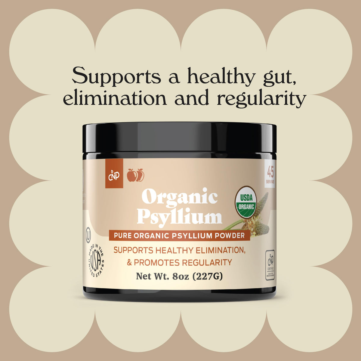 Organic Psyllium Husk Powder 10oz Unflavored Fiber Supplement S47353