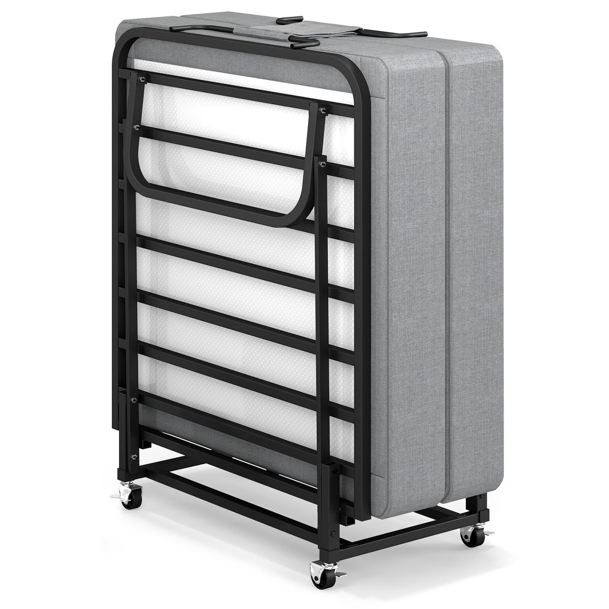 Folding Bed with Mattress on Wheels R40661