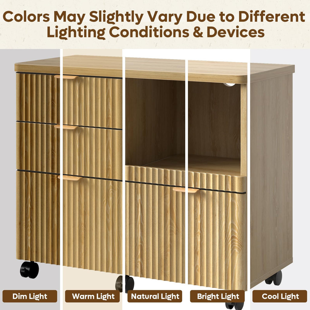 3 Drawer Wood File Cabinet K362109
