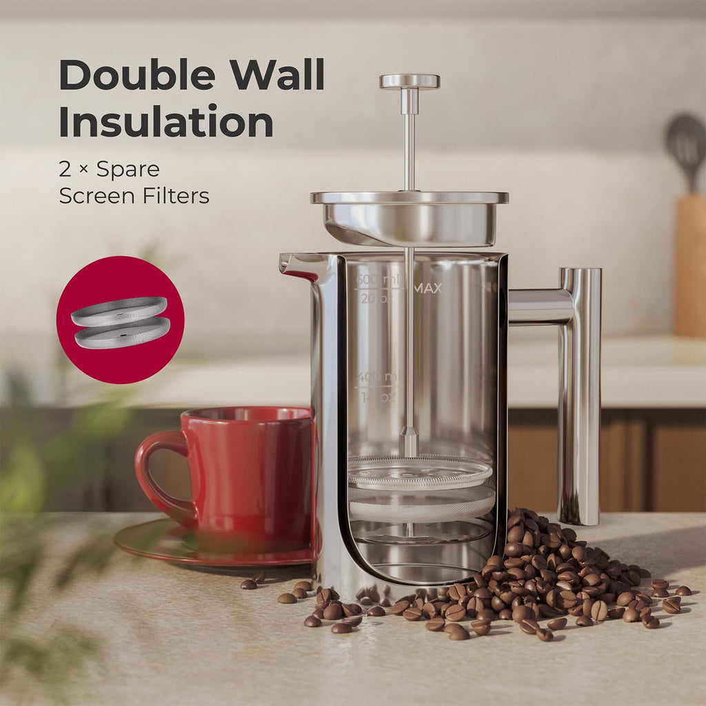 20oz Stainless Steel French Press Coffee Maker S813216