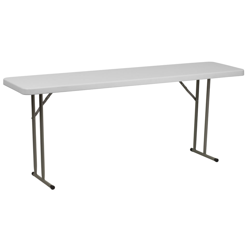 10 Pack 6-Foot Granite White Plastic Folding Table L5783