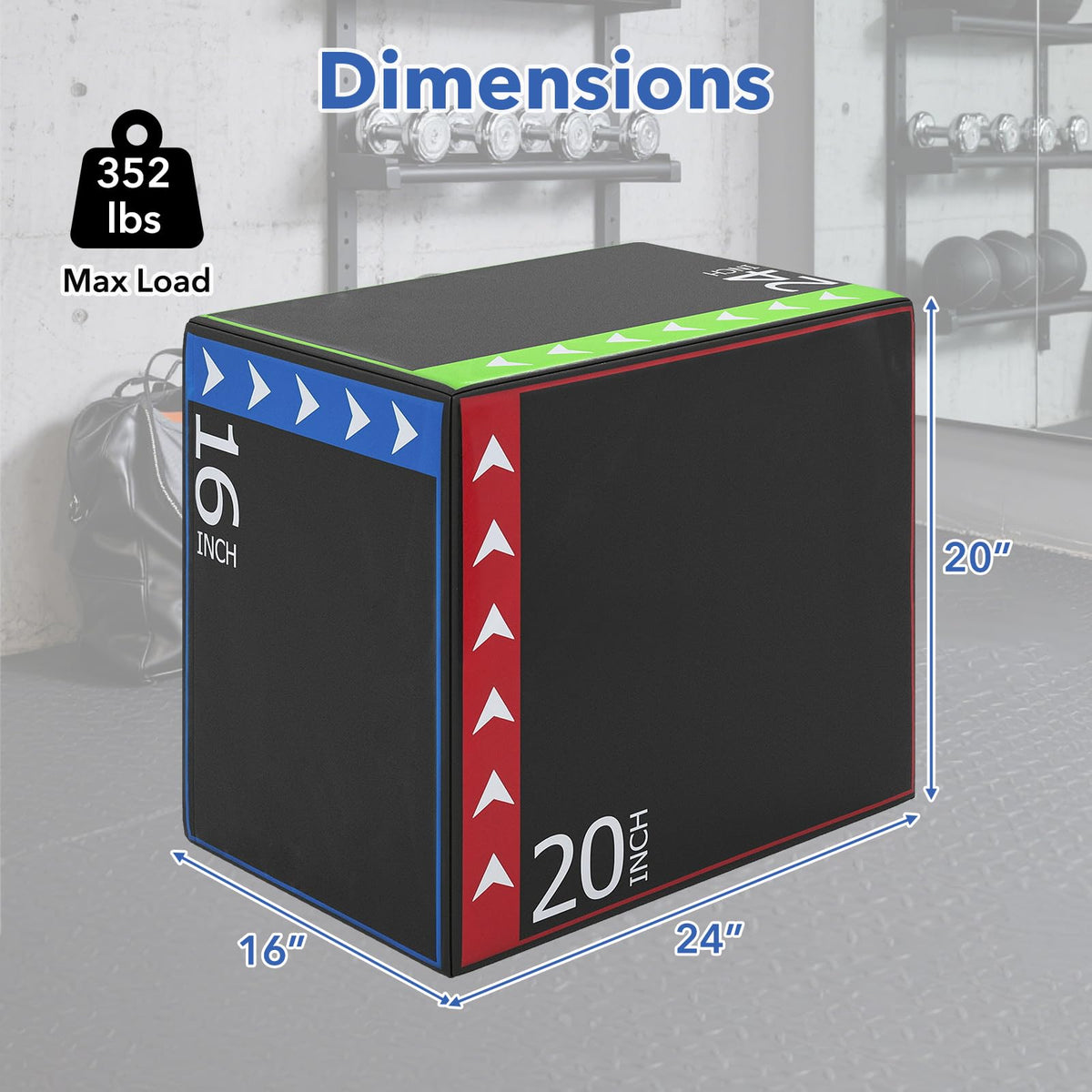 3 in 1 Plyometric Jump Box with Non-Slip PU Cover R3825