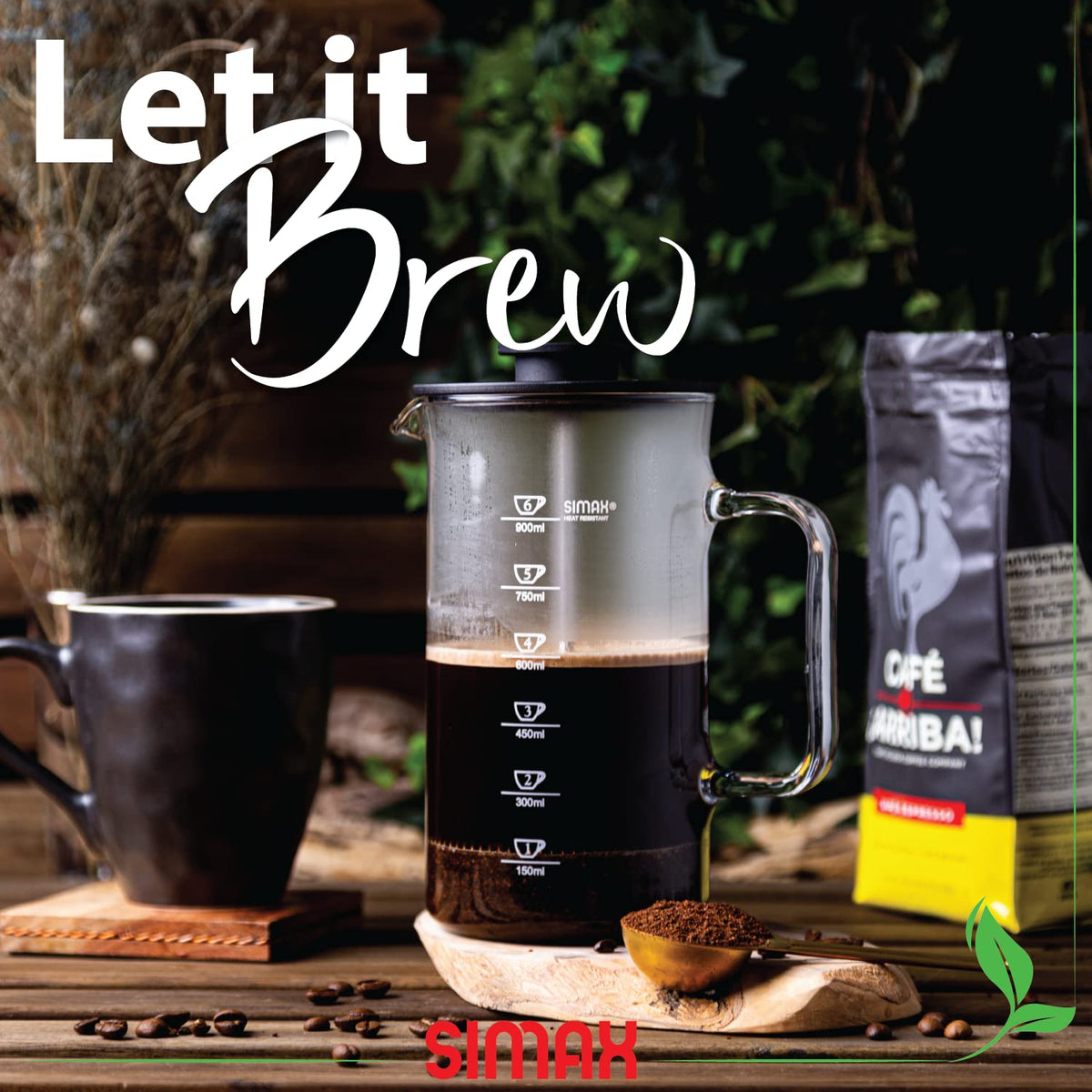 1 Liter Dishwasher Safe Borosilicate Glass French Press V415