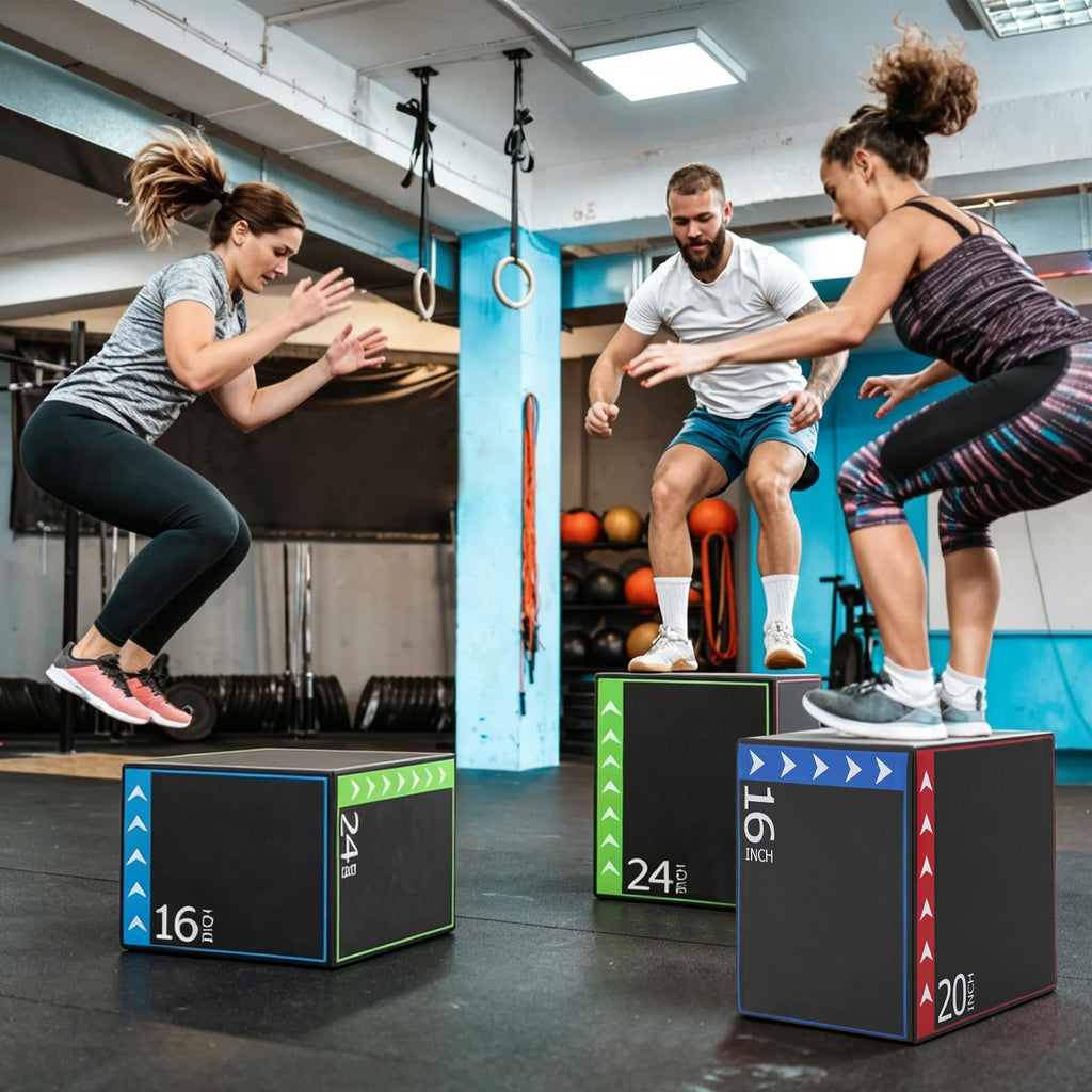 3 in 1 Plyometric Jump Box with Non-Slip PU Cover R3825