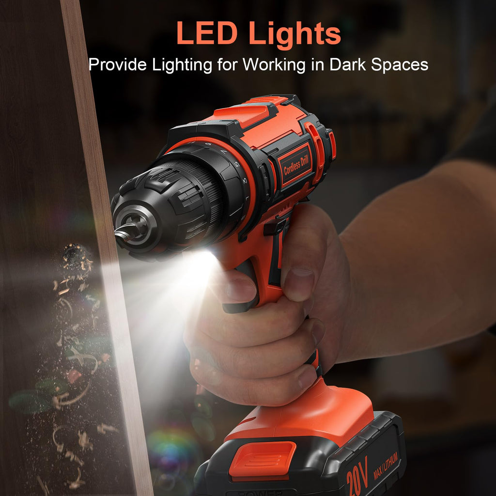 Cordless Drill Set 20V with 2.0Ah Power Pack and Charger Z6200