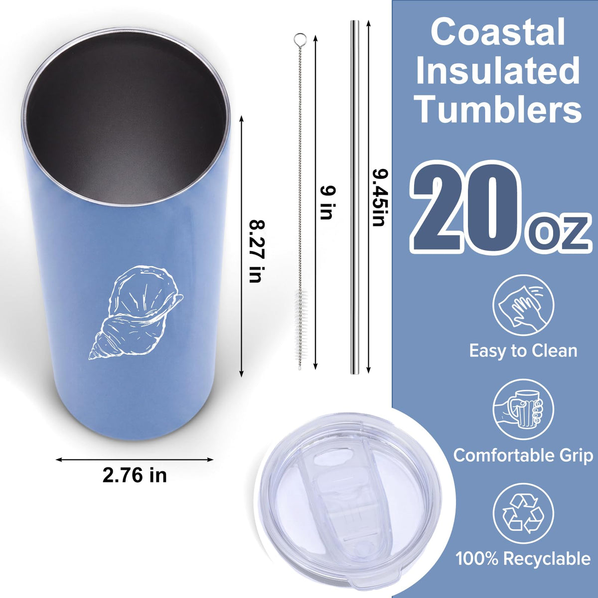 4 Pack Insulated Stainless Steel Tumblers W562699
