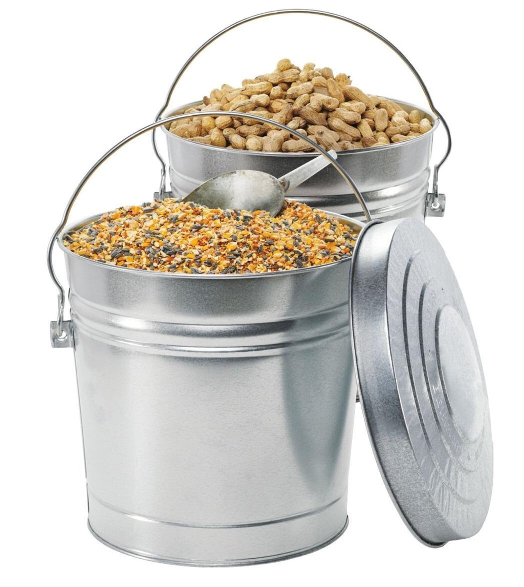 6 Gallon Galvanized Steel Storage Can or Waste Bin with Locking Lid L176204