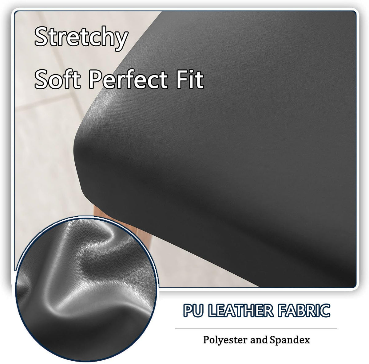Waterproof PU Leather High Back Dining Chair Covers Set of 2 T473939