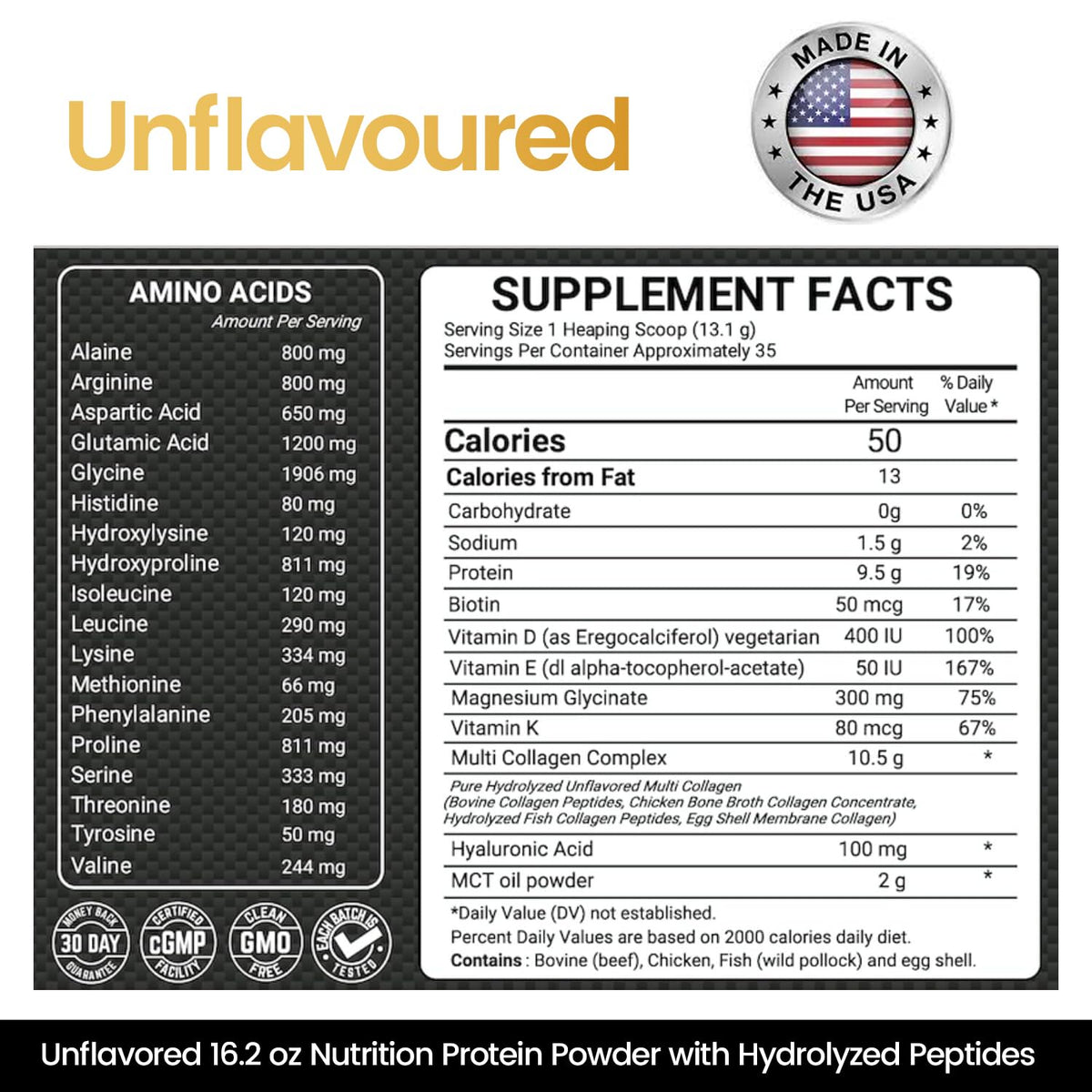 16.2 oz Pack of 2 Unflavored Hydrolyzed Collagen Protein Powder Q521165