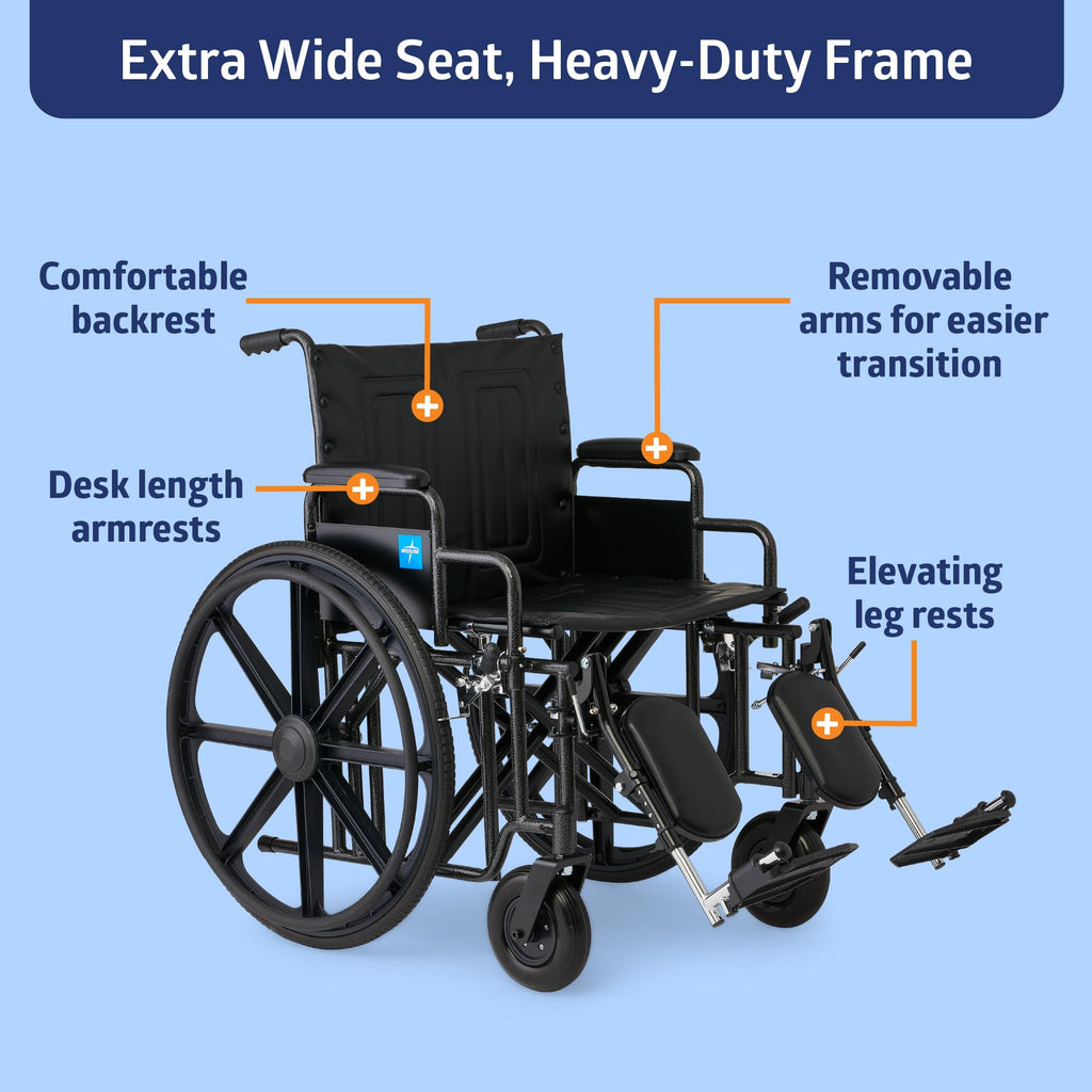 Extra-Wide Bariatric Wheelchair with 22" Wide Seat Z963