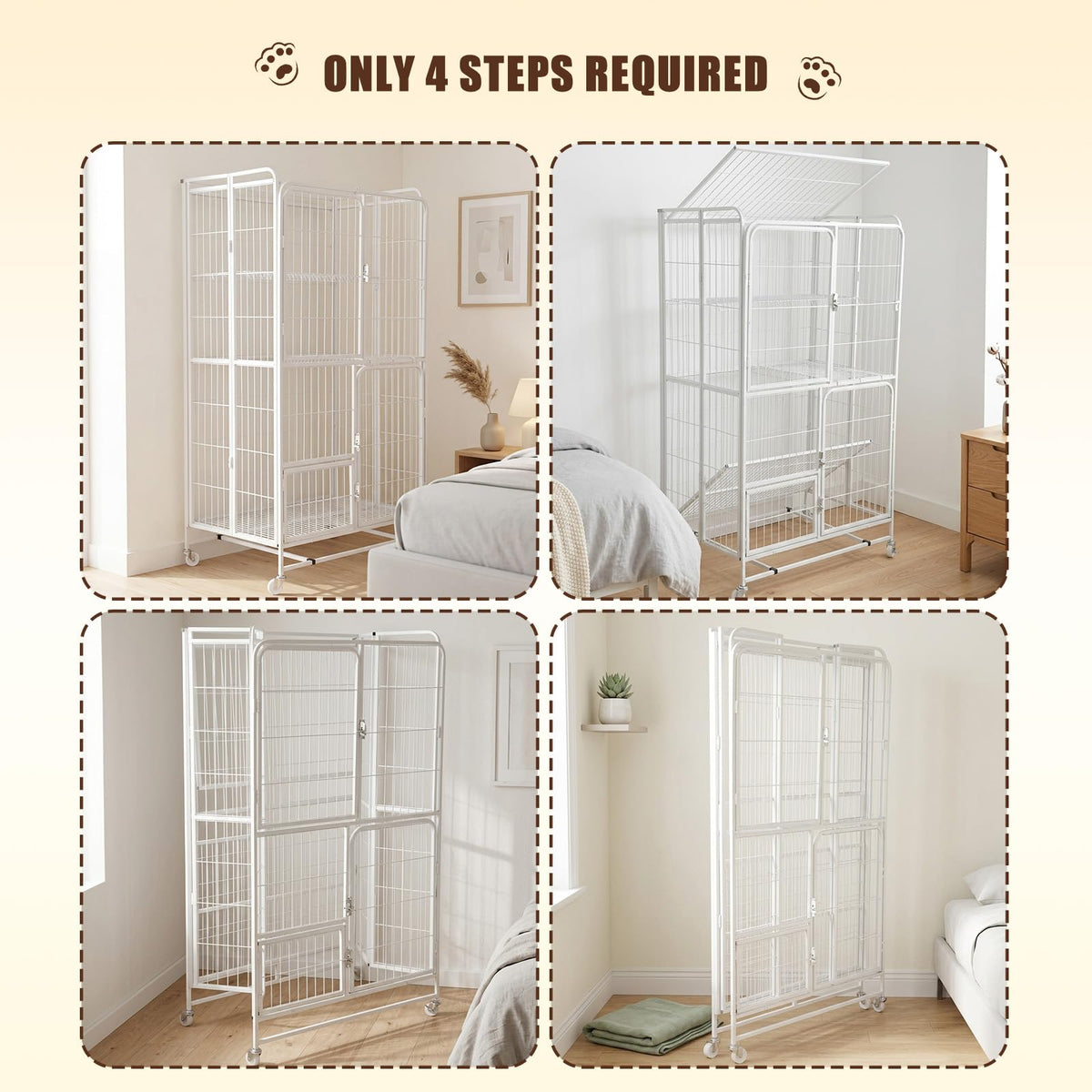 4-Tier Metal Wire Cat Playpen N53298