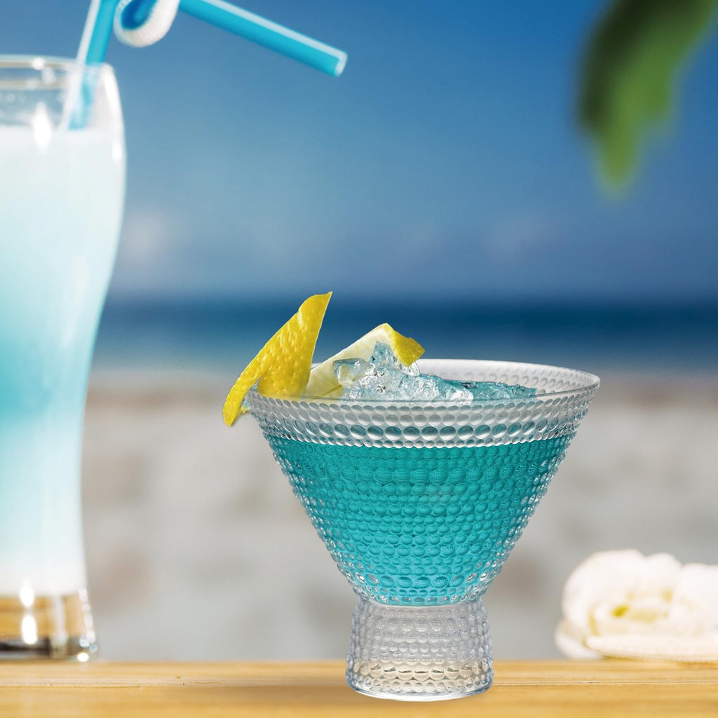 6Pcs 8.5oz Stemless Martini Glasses L510