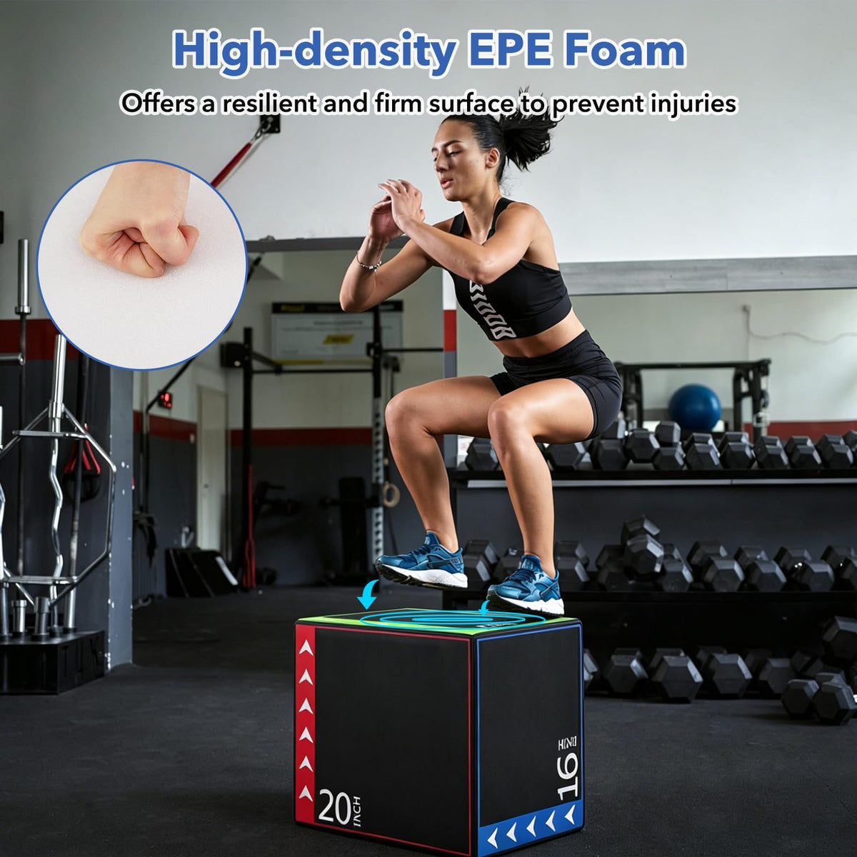 3 in 1 Plyometric Jump Box with Non-Slip PU Cover R3825