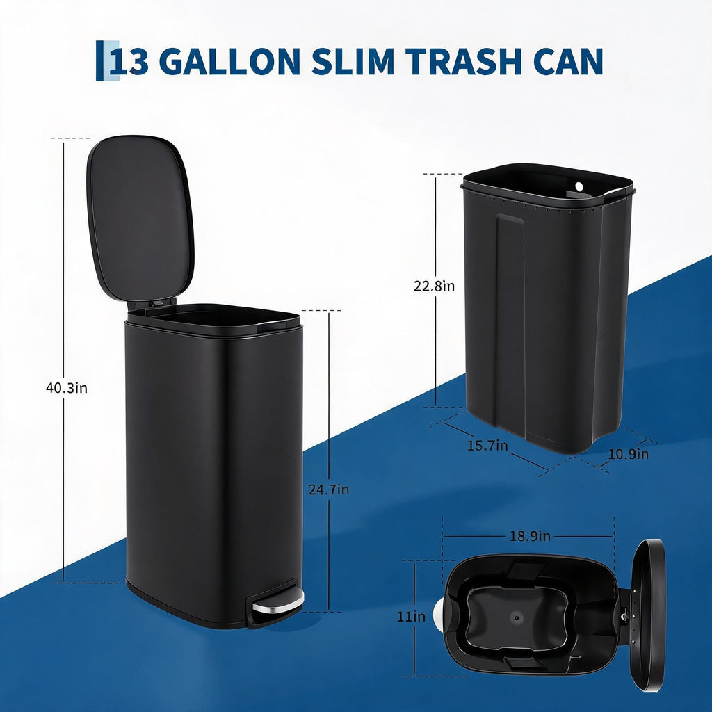 50 Liter Stainless Steel Step Trash Can H406032