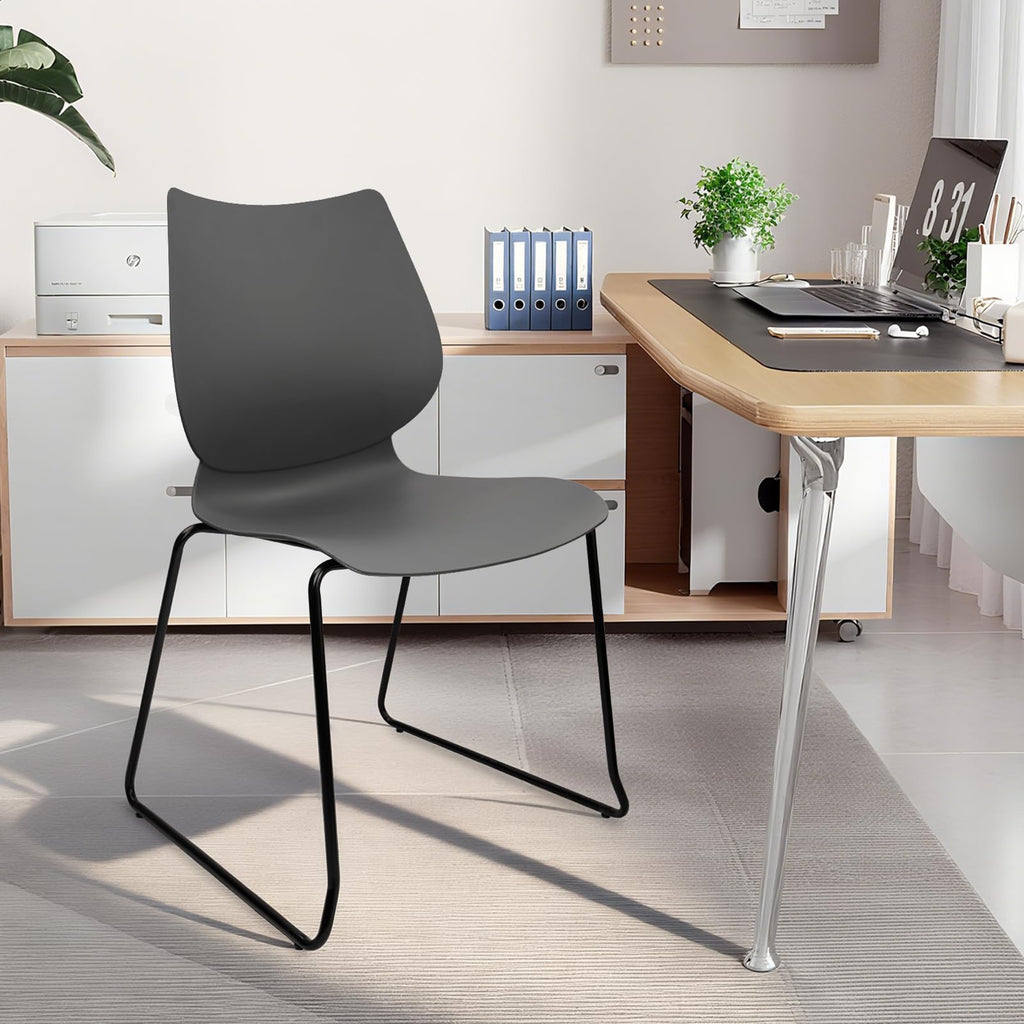 Stacking Chairs with Metal Legs Set of 12, Grey L71981