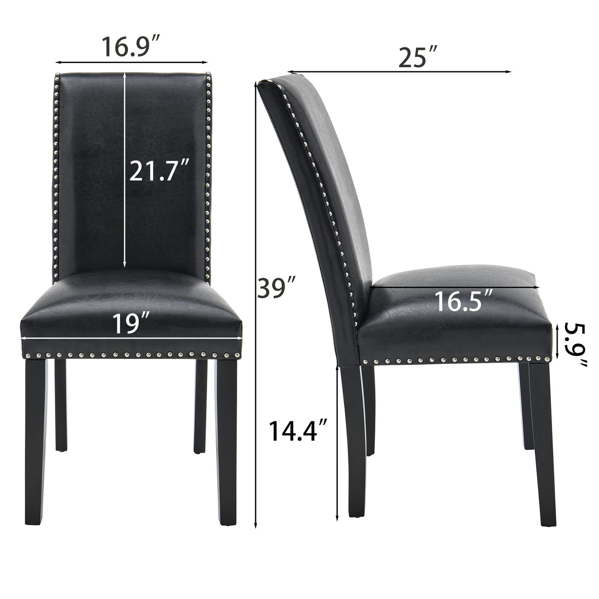 Black PU Dining Chairs Set of 2 S29830