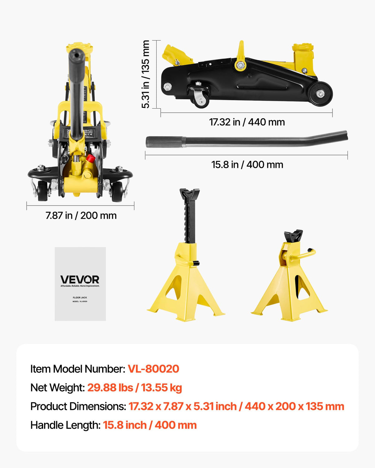 2 Ton Steel Hydraulic Floor Jack O601201