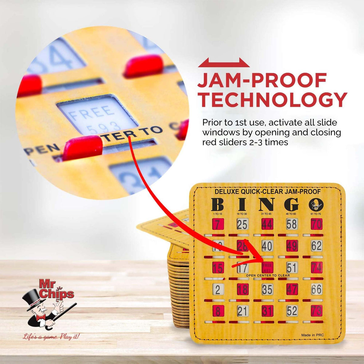 Bingo Cards with Sliding Windows 100 Pack J85193