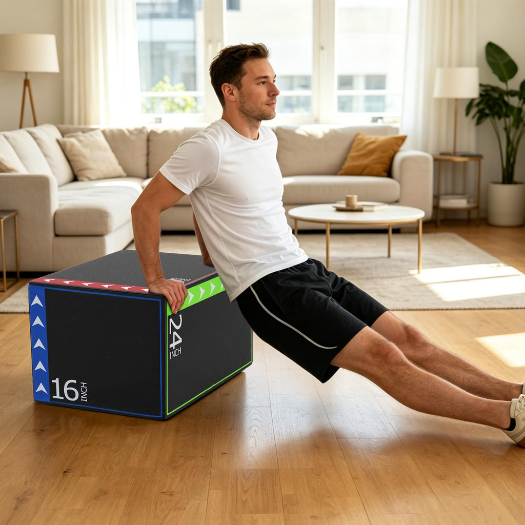 3 in 1 Plyometric Jump Box with Non-Slip PU Cover R3825