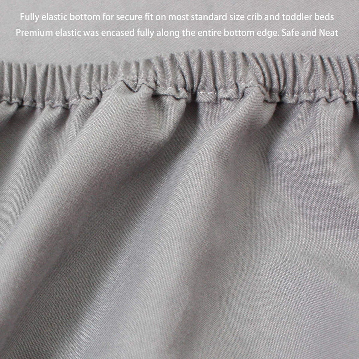 3-Pack Fitted Crib Sheets Set, 9" Deep Microfiber, Navy Blue Charcoal Gray K855